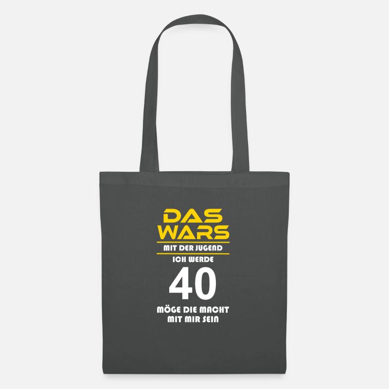 Das wars mit der Jugend ich werde 40. - Stoffbeutel - Graphite