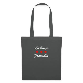Lieblings Freundin. Geschenk für beste Freundin. - Stoffbeutel - Graphite - Vorne