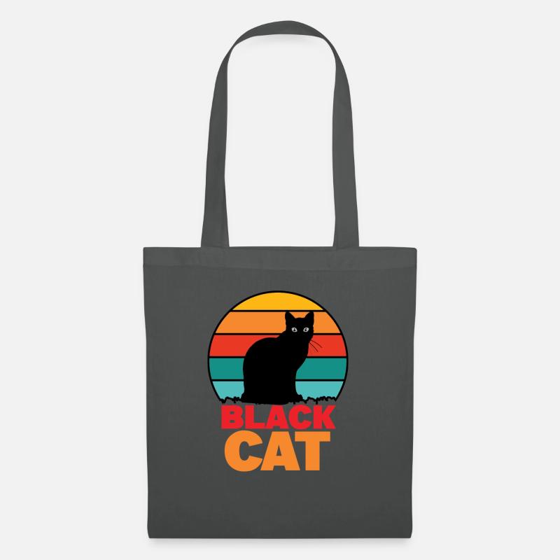 Schwarze Katze - Stoffbeutel - Graphite