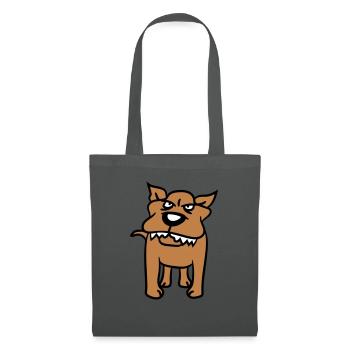 Chien, Monstre, Maléfique, Dangereux, Loup, Dents acérées - Sac en tissu - gris graphite - Devant