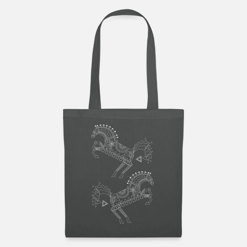 Pferd/ geometrisch - Stoffbeutel - Graphite