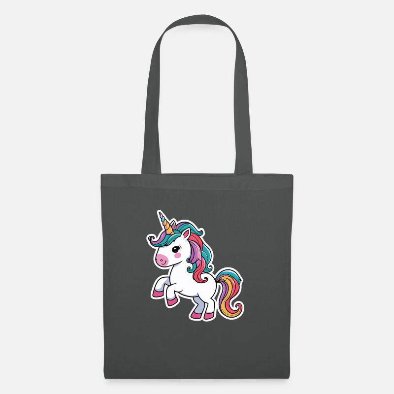Regenbogen-Einhorn - Stoffbeutel - Graphite