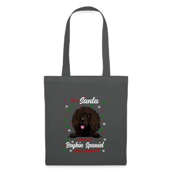 Boykin Spaniel Hund Weihnachten Hunderasse - Stoffbeutel - Graphite - Vorne