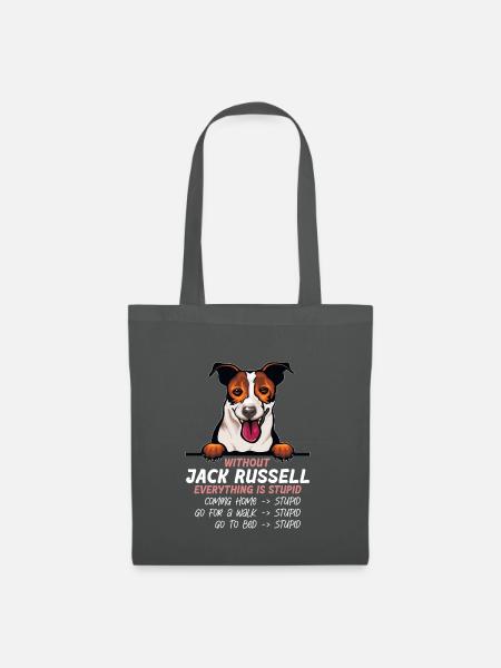 Ohne Jack Russell ist alles doof - Stoffbeutel - Graphite