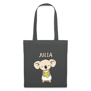 Koala enfant drôle copie cadeau d'anniversaire Julia - Sac en tissu - gris graphite - Devant
