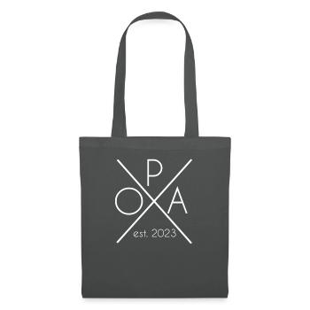 Opa 2023 Vatertag Geburt Geschenk Schwangerschaft - Stoffbeutel - Graphite - Vorne