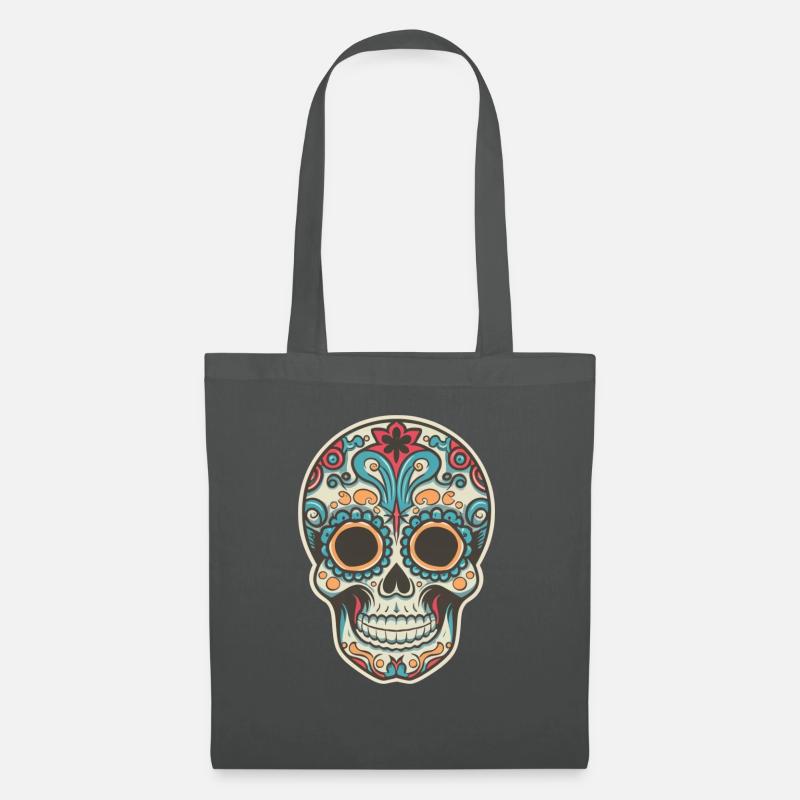 Retro Totenschädel 3 - Stoffbeutel - Graphite