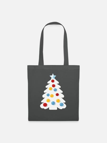 Verschneiter Weihnachtsbaum - Stoffbeutel - Graphite