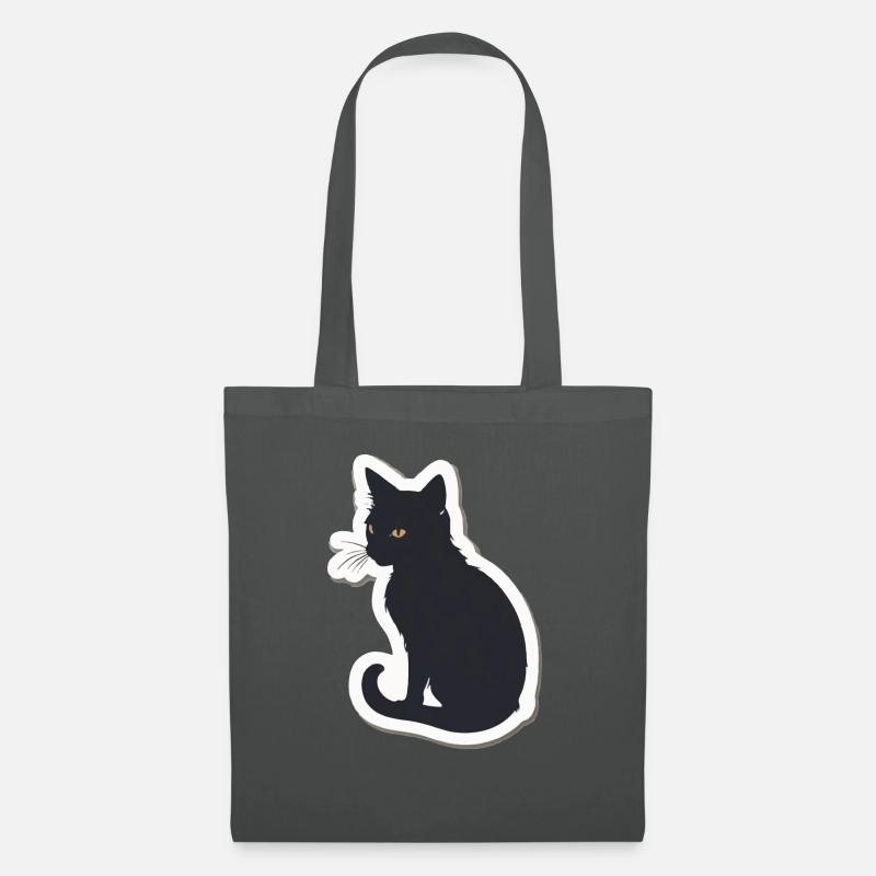 Katze Silhouette - Stoffbeutel - Graphite