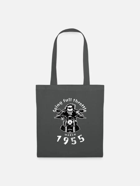 70. Geburtstag Going full throttle since 03/1955 - Stoffbeutel - Graphite
