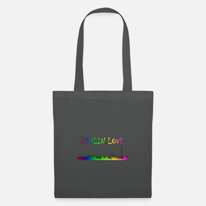 Berlin Love minimalistisch low poly - Stoffbeutel - Graphite