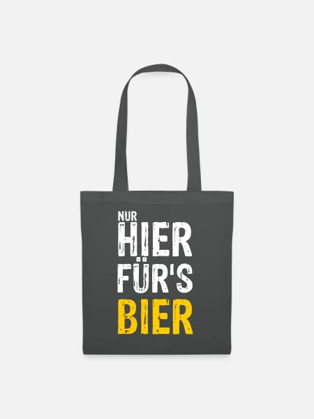 Nur hier für's BIER - Stoffbeutel - Graphite