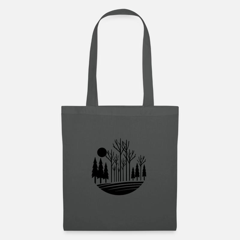 Waldsilhouette - Stoffbeutel - Graphite