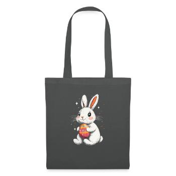 Lapin de Pâques avec oeuf de Pâques Vintage - Sac en tissu - gris graphite - Devant