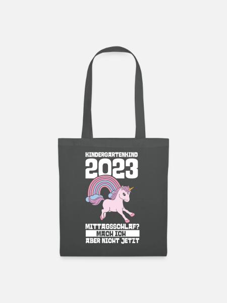 Einhorn Kita Kindergarten 2023 - Stoffbeutel - Graphite