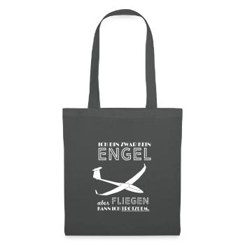 keinengel Segelflugzeug Segelfliegen Segelflieger - Stoffbeutel - Graphite - Vorne