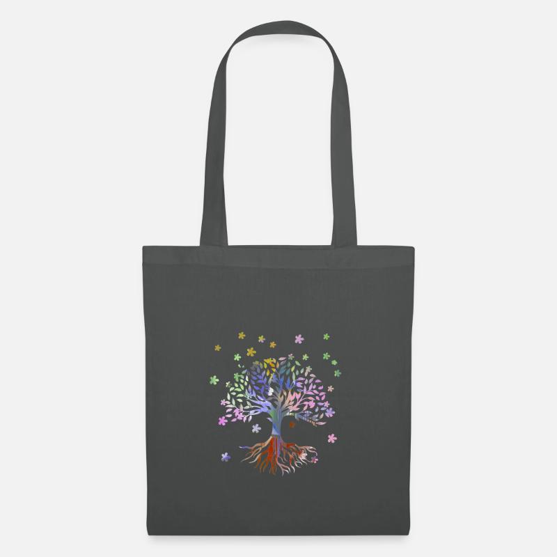 Baum des Lebens ,Lebensbaum,blumen,bunt,graffiti - Stoffbeutel - Graphite