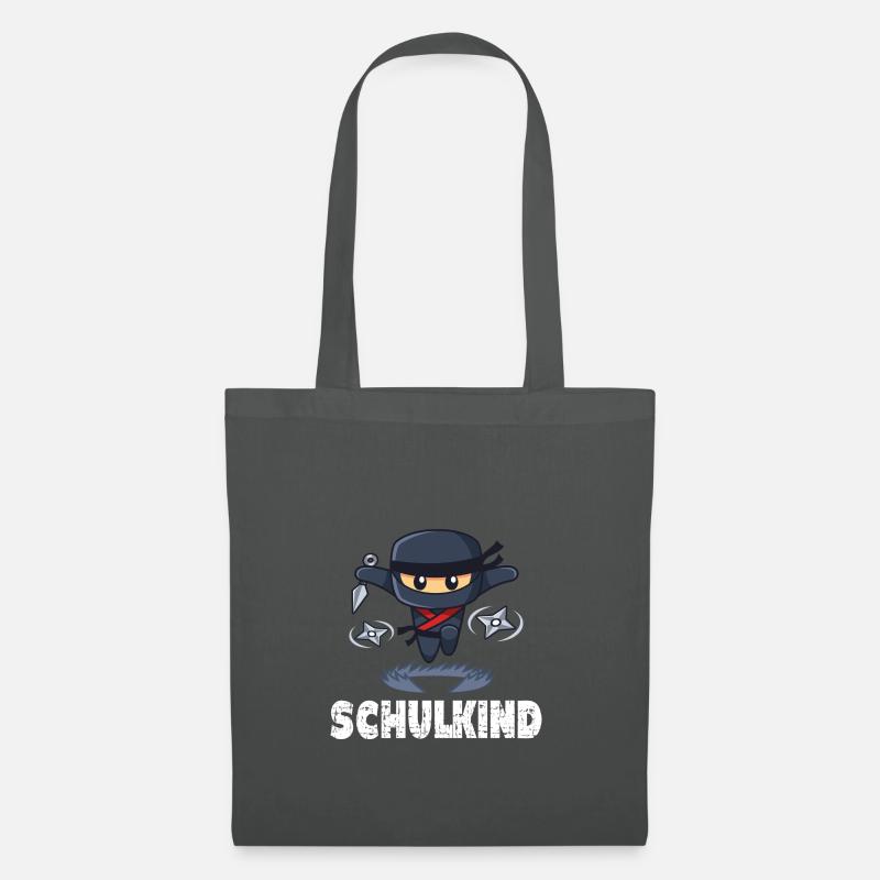 Einschulung Erstklässler Schulkind Ninja - Stoffbeutel - Graphite
