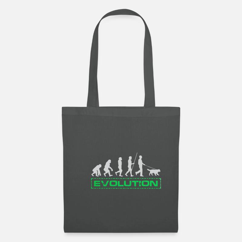 HUNDE EVOLUTION! Lustiges Hunde T-Shirt - Stoffbeutel - Graphite