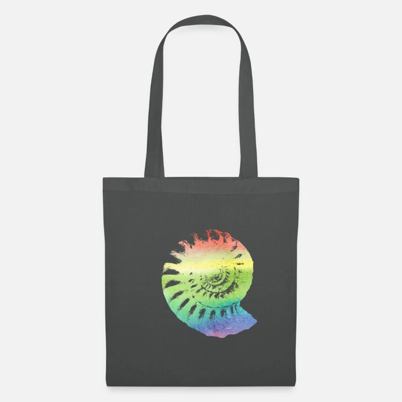 Fossil ammonite in rainbow colored gift - Tote Bag - graphite grey