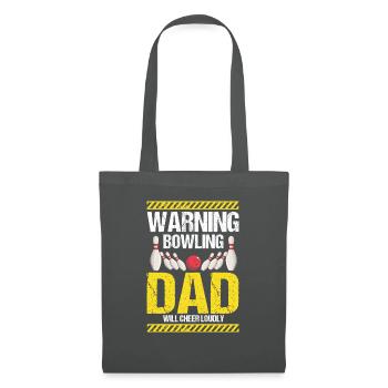 Avertissement Bowling DAD applaudira bruyamment rétro - Sac en tissu - gris graphite - Devant