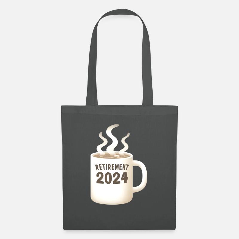 Ruhestand 2024 Kaffee schlürfen und einfach leben - Stoffbeutel - Graphite