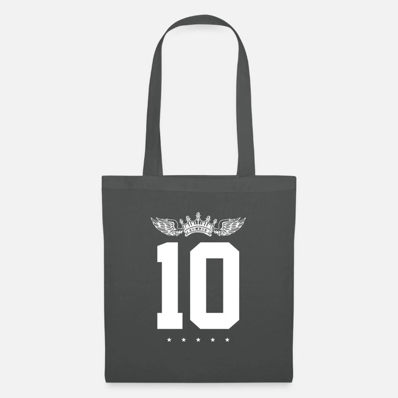 10 Zahl Krone - Stoffbeutel - Graphite
