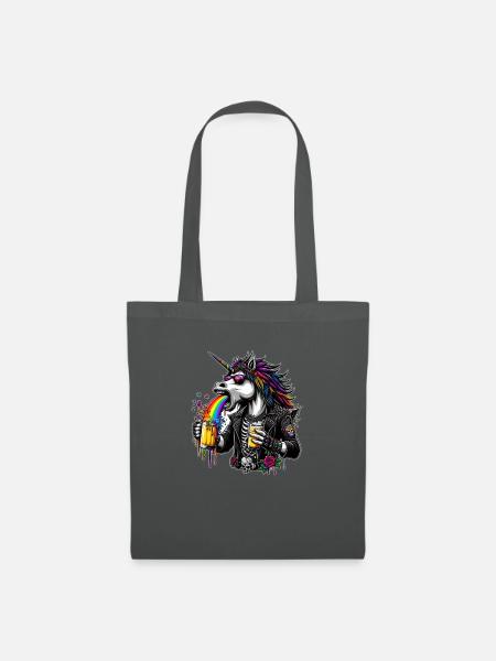 Rebellisches Einhorn - Stoffbeutel - Graphite