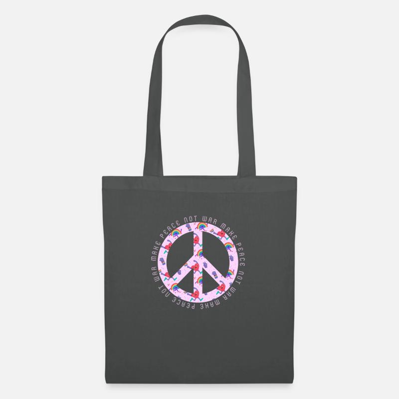 Make Peace not War - Peace Zeichen - Frieden - Stoffbeutel - Graphite