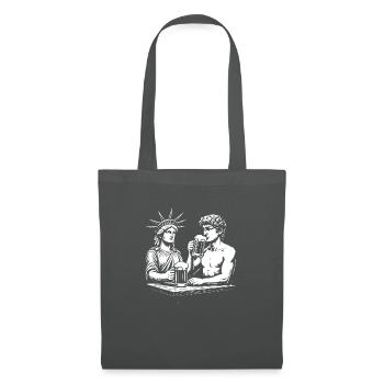 Statue of Liberty and David Michelangelo are havin - Tote Bag - graphite grey - Front