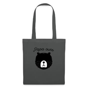 Papa ours - Sac en tissu - gris graphite - Devant