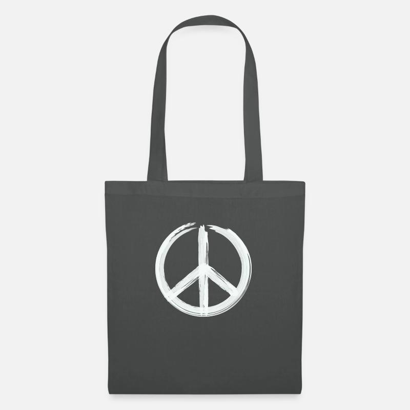 Peace Zeichen - Frieden Zeichen - Logo - Stoffbeutel - Graphite