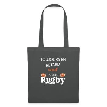 Toujours en retard sauf pour rugby. Cadeau drôles. - Sac en tissu - gris graphite - Devant