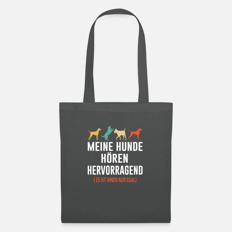 Hund Hunde Spruch Geschenk Retro Humor - Stoffbeutel - Graphite