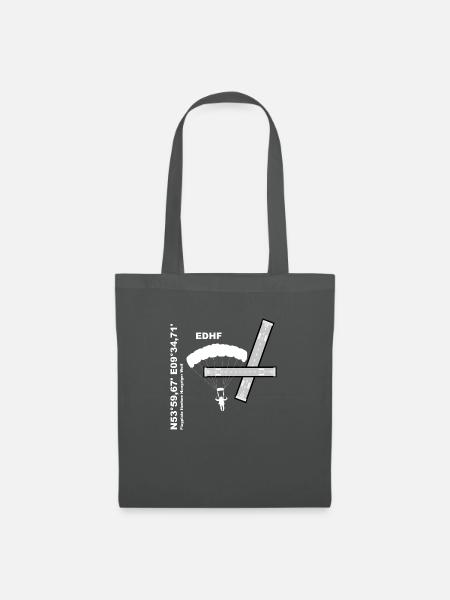 Flugplatz EDHF Design, Koordinaten und Fallschirm - Stoffbeutel - Graphite