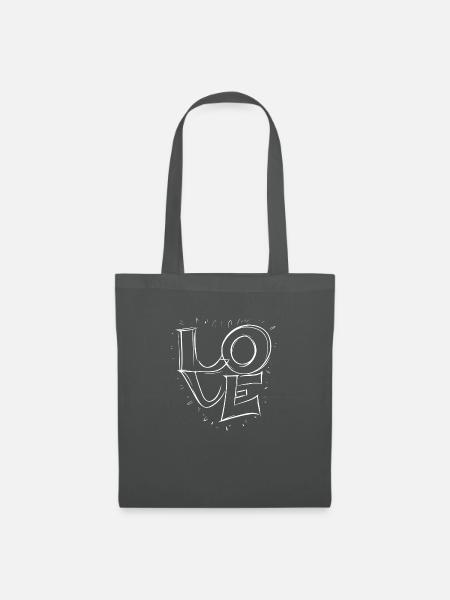 Liebe - Liebe Weiß - Stoffbeutel - Graphite