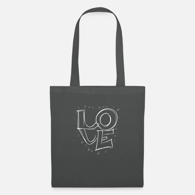 Liebe - Liebe Weiß - Stoffbeutel - Graphite
