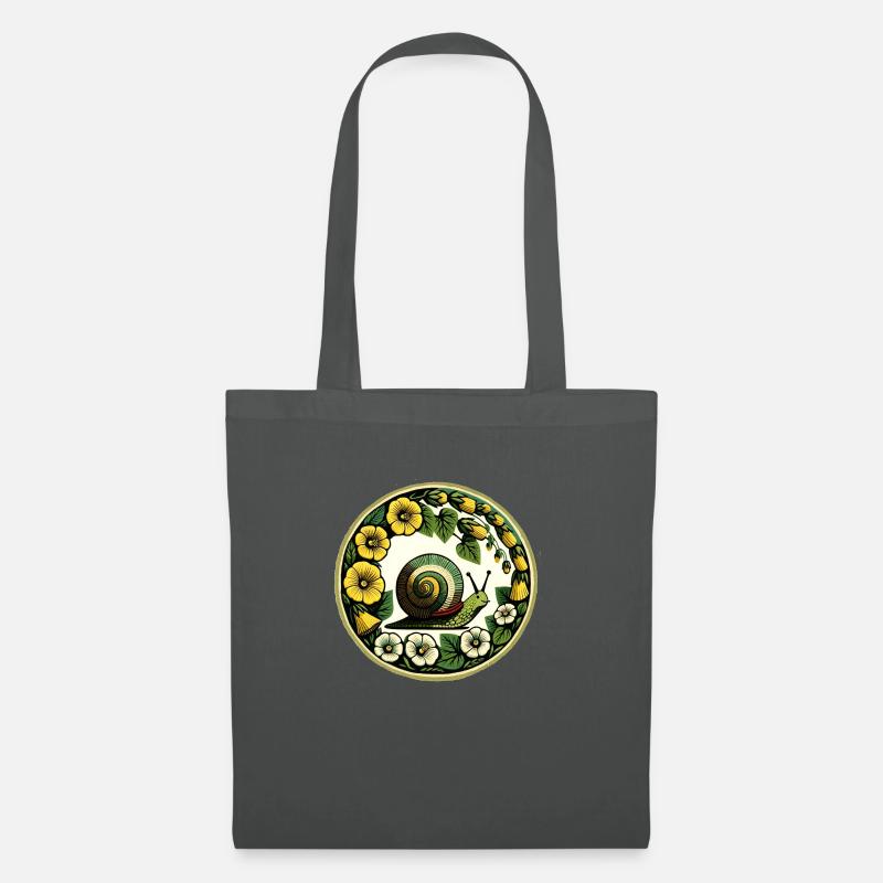 Retro-Schnecke - Stoffbeutel - Graphite