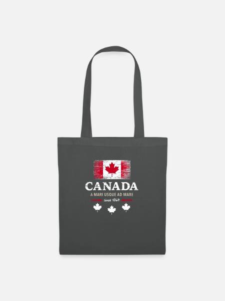 Canada Kanada Amerika maple leaf Flagge Fahne - Stoffbeutel - Graphite