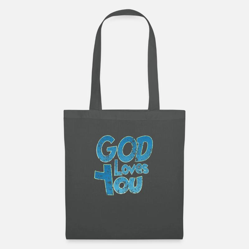Gott liebt dich - Stoffbeutel - Graphite