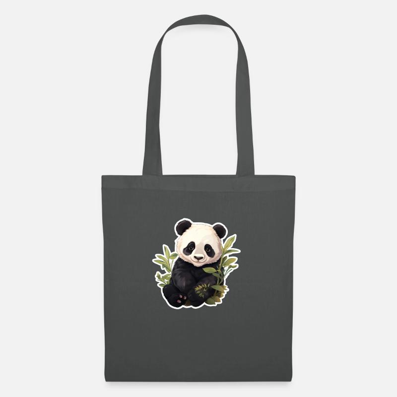Pandabär - Stoffbeutel - Graphite