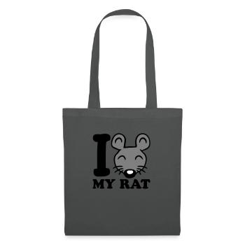 I Love My Rat Text Saying Mouse Cute Little Rat - Tote Bag - graphite grey - Front