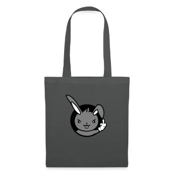 Lapin Majeur Montrer Méchant Coquin Insultant - Sac en tissu - gris graphite - Devant