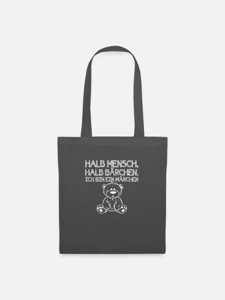 Märchen Shirt · Halb Bärchen · Süß Geschenk - Stoffbeutel - Graphite