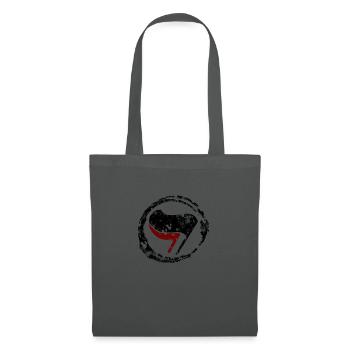 USED-LOOK ANTIFA FLAGGE SCHWARZ ROT FAHNE ARBEITER - Stoffbeutel - Graphite - Vorne