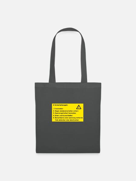 5 Sicherheitsregeln - Stoffbeutel - Graphite