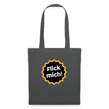Flick mich! Rennrad Tshirt Fahrradfahren Spruch - Stoffbeutel - Graphite - Vorne