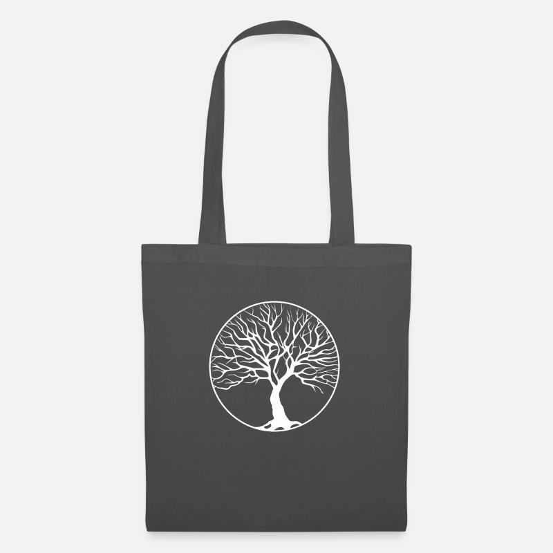 baum kreis weiß - Stoffbeutel - Graphite