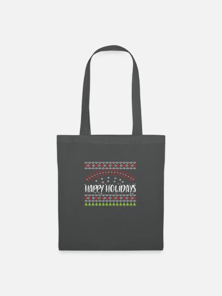 Happy Holidays - Stoffbeutel - Graphite