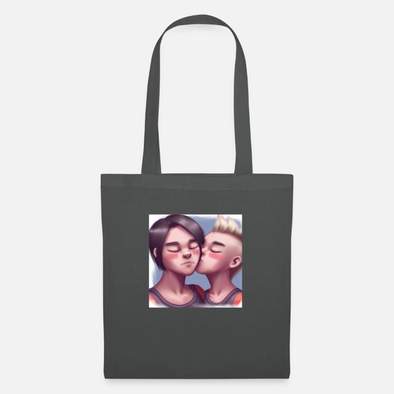LGBT Queer Kuss 🌈🌈 - Stoffbeutel - Graphite